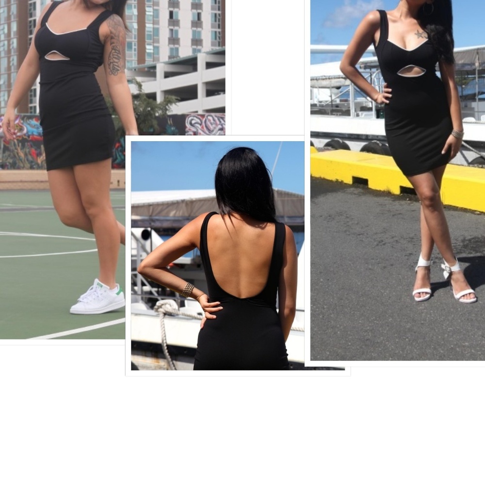 Nwt  Peek a boo cut out dress  Black  size L